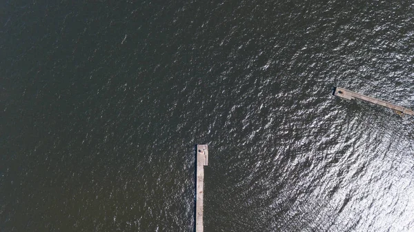 Kırsal dron üstten görünüm Roja Letonya Hava görünümünü liman