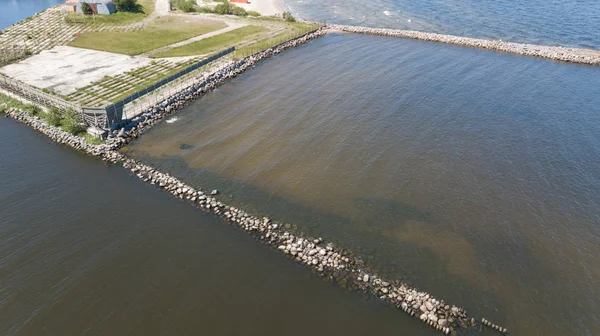 Puerto Rojo Letonia Vista aérea del campo vista superior del dron —  Fotos de Stock