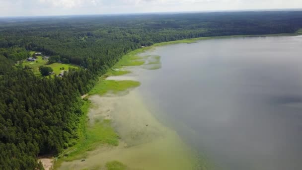 Plateliai 湖立陶宛国家水储备空中无人机顶视图 4 k 到视频 — 图库视频影像