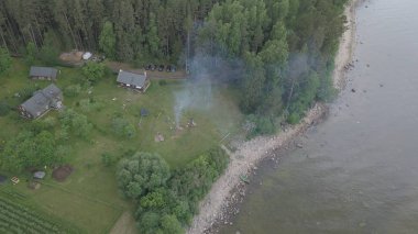 Roja Letonya Baltık Denizi deniz hava dron Üstten Görünüm