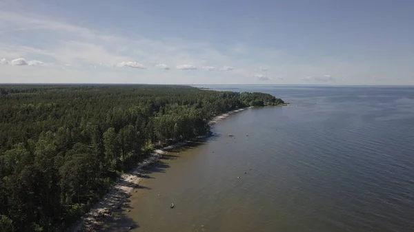 Roja Lettország Balti tengerparti légi drone felülnézet — Stock Fotó