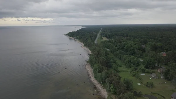 Roja Lettország Balti tengerparti légi drone felülnézet — Stock Fotó