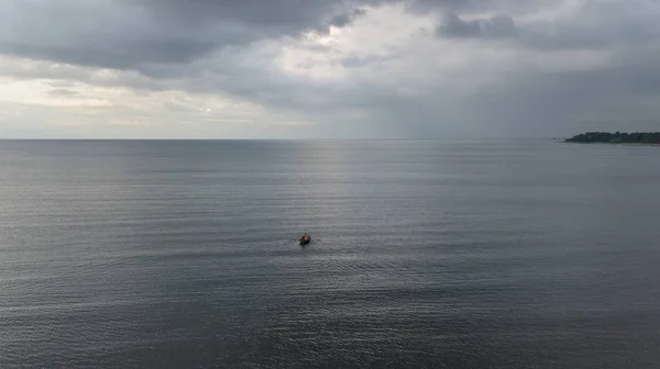 Roja Letonya Baltık Denizi deniz hava dron Üstten Görünüm — Stok fotoğraf