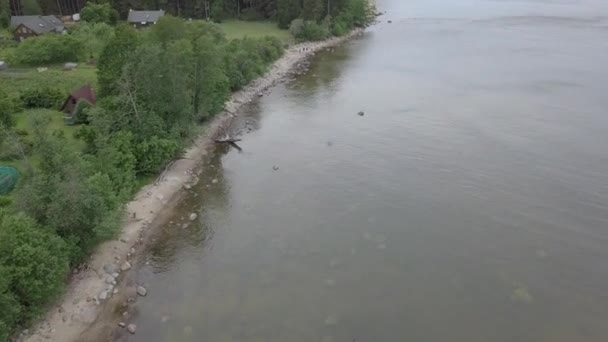 Roja Latvia Baltic Sea Seaside Air drone top view 4K UHD video — стоковое видео
