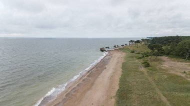 Liepaja Letonya Baltık Denizi deniz hava dron Üstten Görünüm