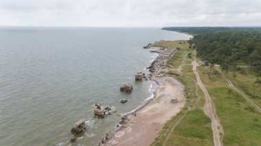 Liepaja Letonya Baltık Denizi deniz hava dron Üstten Görünüm