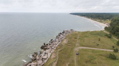 Liepaja Letonya Baltık Denizi deniz hava dron Üstten Görünüm