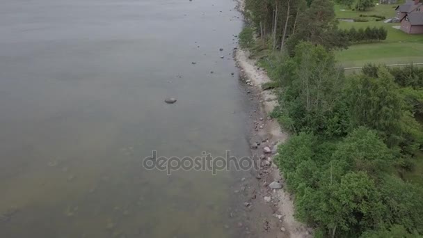 Roja Latvia Baltic Sea Seaside Aerial drone top view 4K UHD video — Stock Video