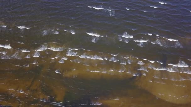 Roja Letland Oostzee kust luchtfoto drone bovenaanzicht 4k Uhd video — Stockvideo