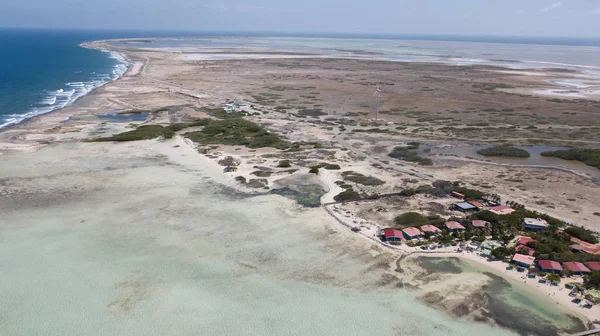 Bonaire Insel Karibik Meer Windsurf Lagune Sorobon Luftdrohne Draufsicht — Stockfoto