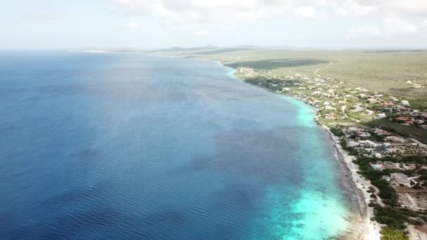 Mar praia costa Bonaire ilha Caribe mar vídeo — Vídeo de Stock