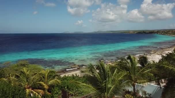 Sea beach pobřeží Bonaire ostrov Karibského moře video — Stock video