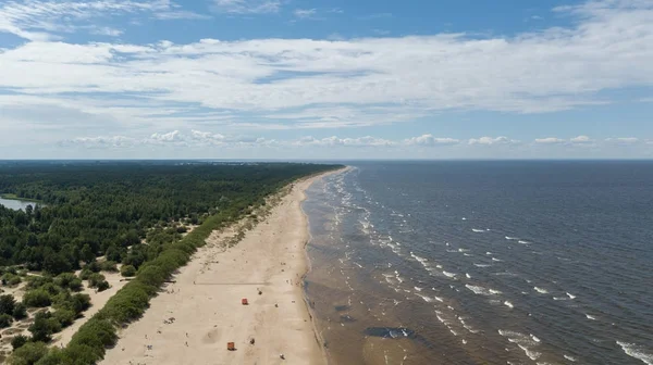 Vecaki Lettország Balti tengerparti légi drone top — Stock Fotó