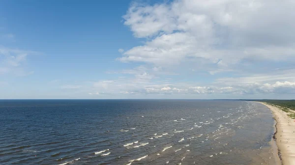 Vecaki ラトビア バルト海海岸空中ドローン トップ — ストック写真