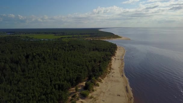 Gauja River Latvia Drain Baltic Sea Aerial Drone Top View — Stock Video