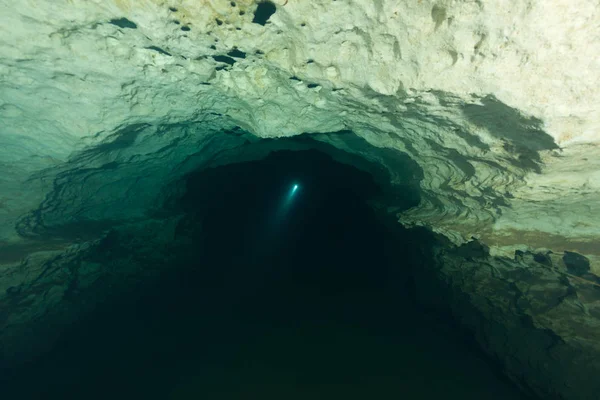 Divers Underwater Caves Diving Florida United States America — Stock Photo, Image