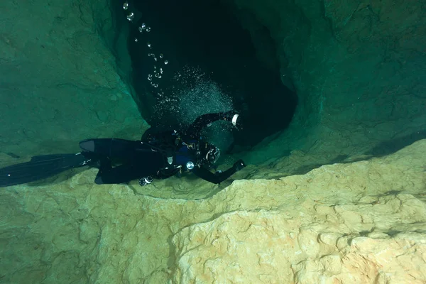 Buceadores Cuevas Submarinas Buceo Florida Estados Unidos América — Foto de Stock