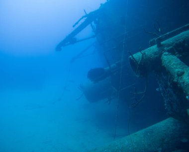 ship wreck Hilma Hooker Bonaire island caribbean sea underwater clipart