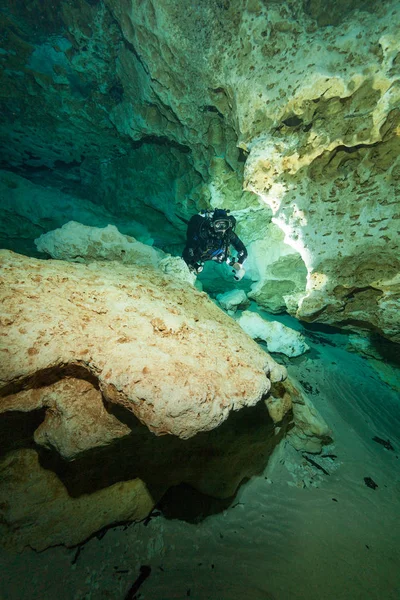 Buceadores Cuevas Submarinas Buceo Ginnie Springs Florida —  Fotos de Stock