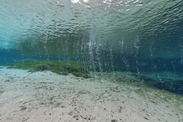 Taucher Unterwasserhöhlen Tauchen Ginnie Quellen Florida Usa — Stockfoto