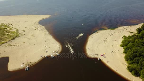 Gauja Rivier Letland Afvoer Oostzee Luchtfoto Drone Bovenaanzicht Uhd Video — Stockvideo