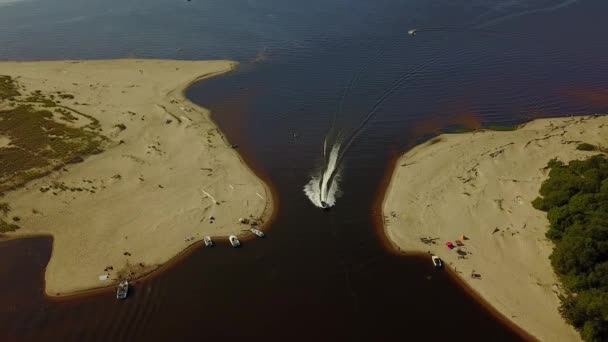 Gauja Floden Lettland Rinna Östersjön Antenn Drönare Ovanifrån Uhd Video — Stockvideo