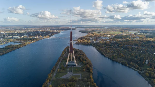 Riga Latvia Tower Zakusala Europe Biggest Aerial Drone Top View — Stock Photo, Image