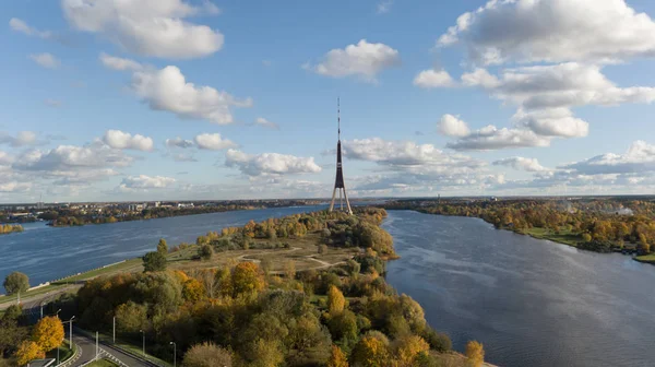 Riga Latvia Tower Zakusala Europe Biggest Aerial Drone Top View — Stock Photo, Image