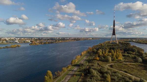 Riga Letland Toren Zakusala Europa Grootste Luchtfoto Drone Bovenaanzicht — Stockfoto