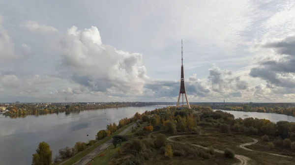 Riga Latvia Tower Zakusala Europe Biggest Aerial Drone Top View — Stock Photo, Image