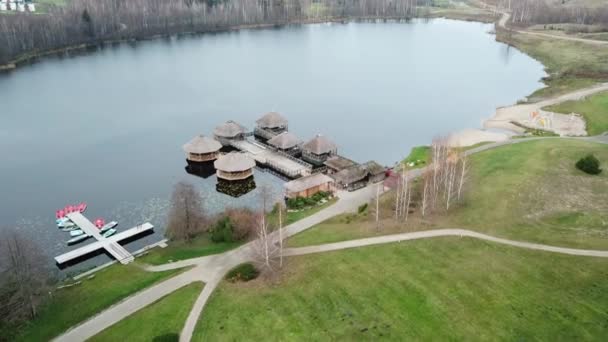 Lago Lituânia Drone Aéreo Vista Superior Uhd Vídeo — Vídeo de Stock