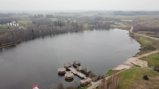 lac Lituanie Drone aérien vue du dessus 4K UHD vidéo  