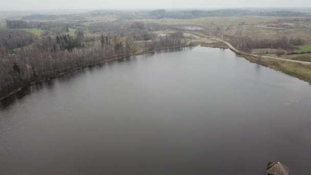 lac Lituanie Drone aérien vue du dessus 4K UHD vidéo  