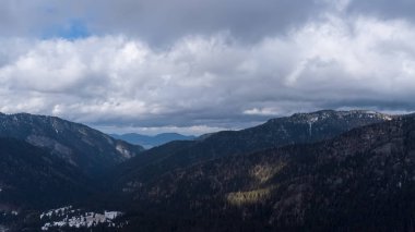 Kayak Merkezi Jasna Slovakya dağ hava dron Üstten Görünüm