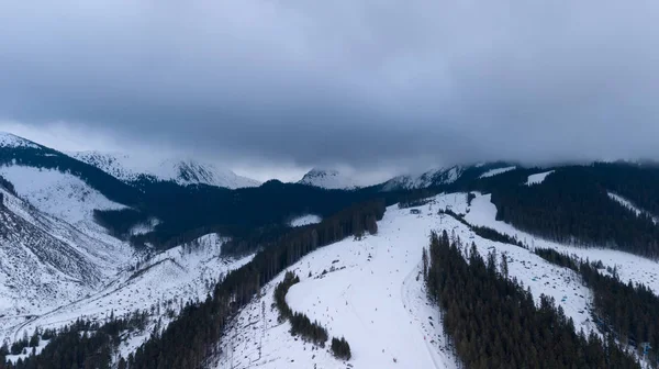 Síközpont Szlovákiában Jasna Hegyi Légi Drone Felülnézet — Stock Fotó