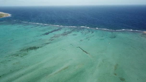 Bonaire Adası Karayip Denizi Windsurf Lagün Sorobon Hava Dron Üstten — Stok video