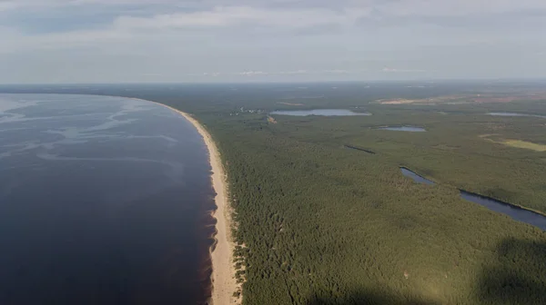 Ґауя Ріка Латвія Впадає Повітряний Безпілотник Балтійського Моря — стокове фото