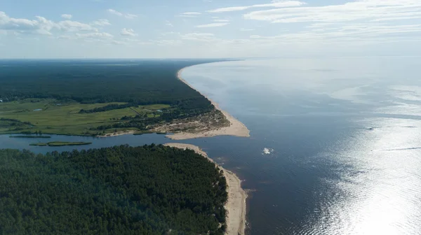 Gauja Floden Lettland Rinner Östersjön Antenn Drönare Ovanifrån — Stockfoto