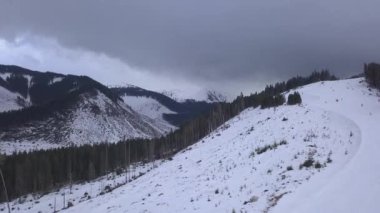 kar dağ Slovakya Kayak Kış Jasna Europa hava dron Üstten Görünüm