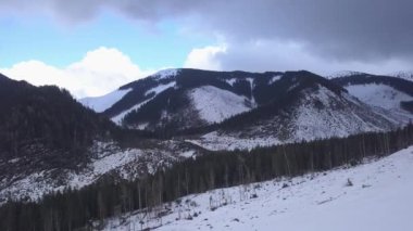 kar dağ Slovakya Kayak Kış Jasna Europa hava dron Üstten Görünüm