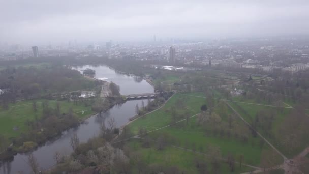 Vista Aérea Londres Hyde Park Reino Unido Reino Unido Drone — Vídeo de Stock