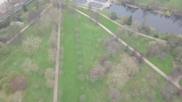 Vue Aérienne de Londres Hyde Park Royaume-Uni drone top view 4K UHD vidéo 
