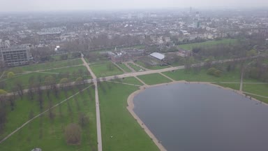 London Hyde Park İngiltere'de İngiltere dron üstten görünüm 4k Uhd video havadan görünümü