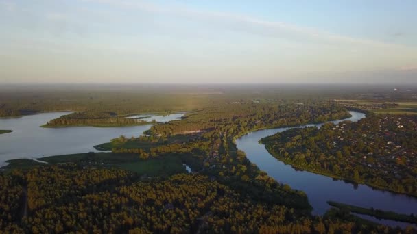 Luchtfoto Van Platteland Gauja Lake Veld Drone Bovenaanzicht Uhd Video — Stockvideo