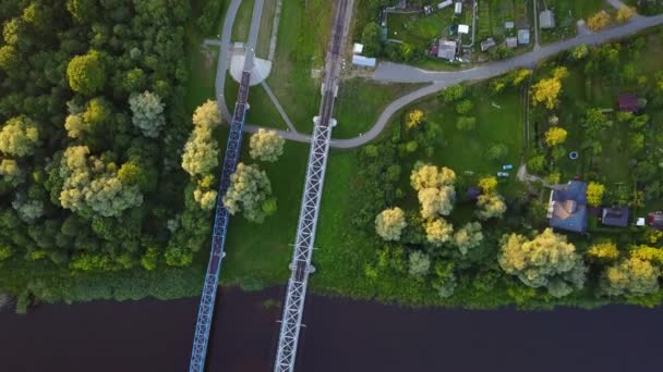 Kırsal Gauja Göl Alanı Dron Üstten Görünüm Uhd Video Havadan — Stok video