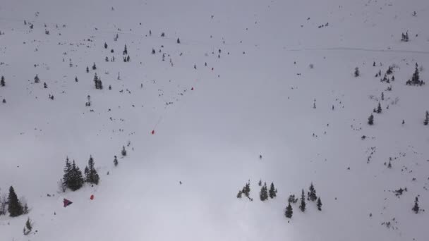 Estância Esqui Jasna Eslováquia Montanha Drone Aéreo Vista Superior — Vídeo de Stock