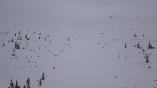 Ski Resort Jasna Slovakia Mountain Aerial Drone Top View — Stock Video