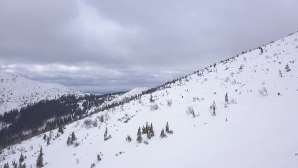 スキー リゾート ジャスナ スロバキア山空中ドローン平面図 — ストック動画