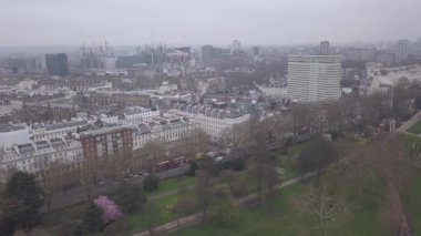 London Hyde Park İngiltere'de İngiltere dron üstten görünüm 4k Uhd video havadan görünümü