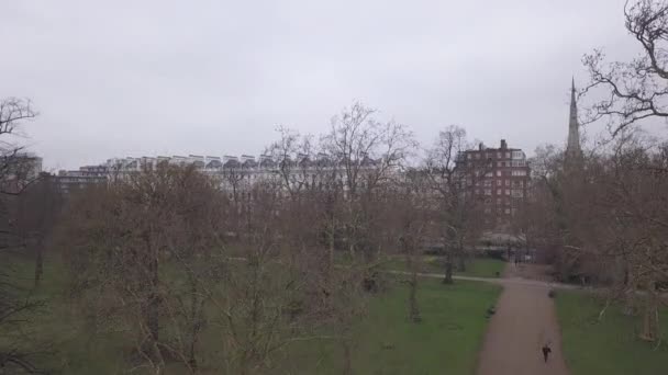 Flygfoto Över London Hyde Park Storbritannien Storbritannien Drone Ovanifrån Uhd — Stockvideo